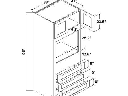 Aqua Shaker 33”W x 96”H Oven Cabinet by Craft For Cheap