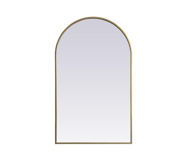 Metal Frame Arch Mirror 24X40 Inch In Brass Online Hot Sale