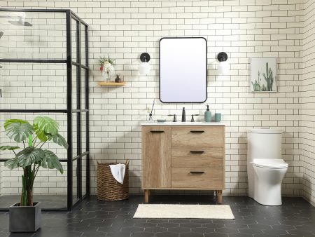 36 Inch Single Bathroom Vanity In Natural Oak Online Sale