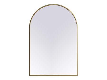 Metal Frame Arch Mirror 24X36 Inch In Brass Online Hot Sale