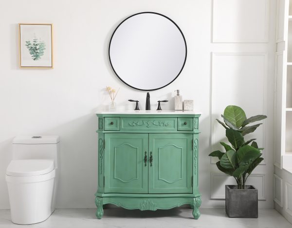 36 Inch Single Bathroom Vanity In Vintage Mint Online Hot Sale