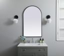 Metal Frame Arch Mirror 24X40 Inch In Black Fashion