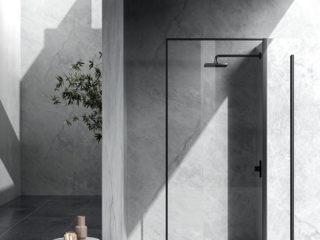 Fixed Framed Shower Door 35 X 76 Matte Black Cheap