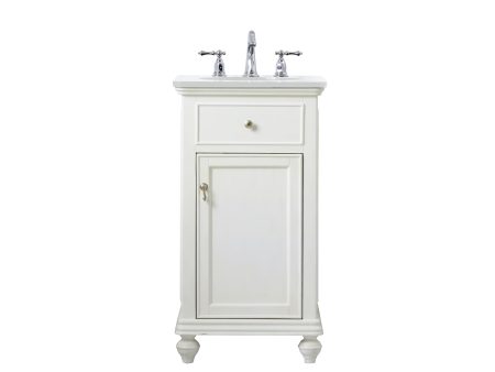 19 Inch Single Bathroom Vanity In Antique White With Ivory White Engineered Marble Discount