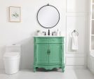 32 Inch Single Bathroom Vanity In Vintage Mint For Cheap