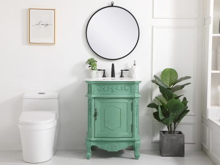 24 Inch Single Bathroom Vanity In Vintage Mint For Sale