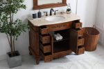 42 Inch Single Bathroom Vanity In Teak on Sale