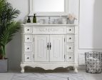 42 Inch Single Bathroom Vanity In Antique White Online Sale