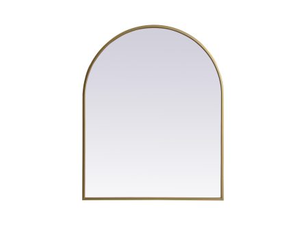 Metal Frame Arch Mirror 24X30 Inch In Brass For Cheap