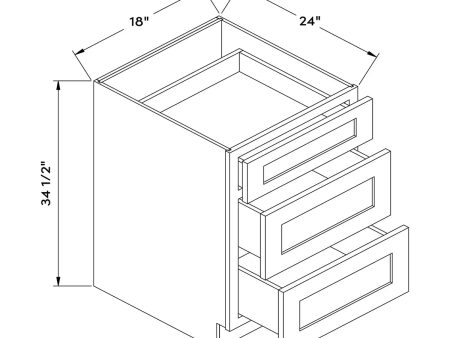 Aqua Shaker 18”W Drawer Base Cabinet by Craft For Discount