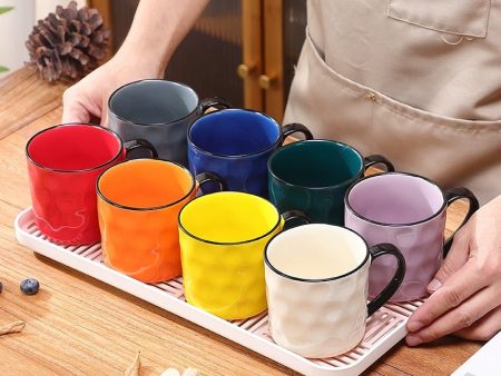 Accessible Luxury Ceramic Water Cup Home Use Set Mug One Color Cup for One Person Family Drinking Cup Hospitality Tea Cup Set Online Sale