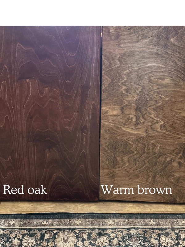 Clean and simple red oak stain color stove cover Online now