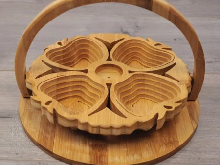 Bamboo Apple Fruit Basket 🍏 Foldable Eco-Friendly Storage Choice Sale