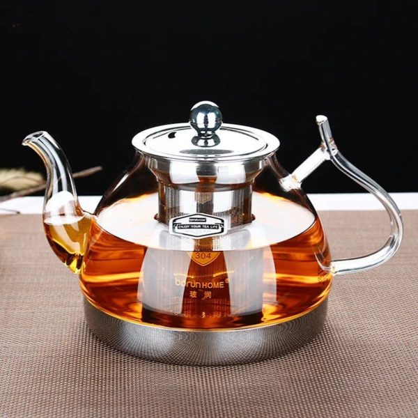 Clear Glass Teapot with 1.2L Capacity - Heat Resistant & Multifunctional Online