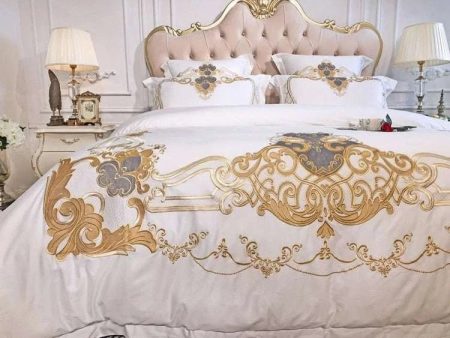 New Luxury embroidery Sheet Pillowcase and Duvet Cover Set Sale