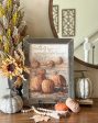 Gather here vintage pumpkin sign with tobacco lathe frame on Sale