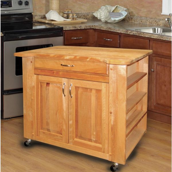 Kitchen Island Deep Storage WorkCenter w  Contoured Top 64026 For Discount