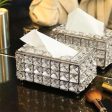 Crystal Facial Tissue Box Holder Crystal Cube Napkin Dispenser For Cheap