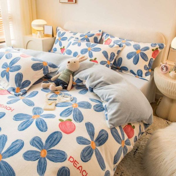 Thickened Winter Milk Velvet Bedding Set For Cheap