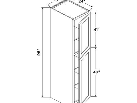 White Shaker 18 W x 96 H Pantry Cabinet by Craft Discount