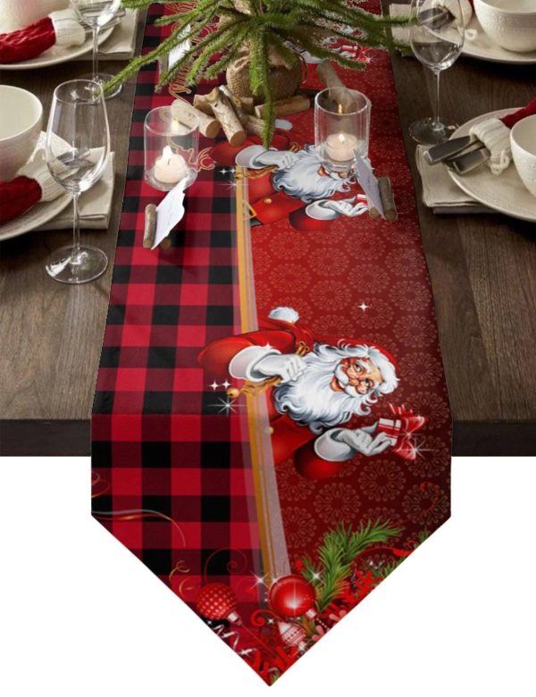 Festive Linen Christmas Table Runners Online now