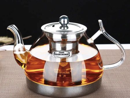 Clear Glass Teapot with 1.2L Capacity - Heat Resistant & Multifunctional Online