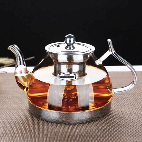 Clear Glass Teapot with 1.2L Capacity - Heat Resistant & Multifunctional Online