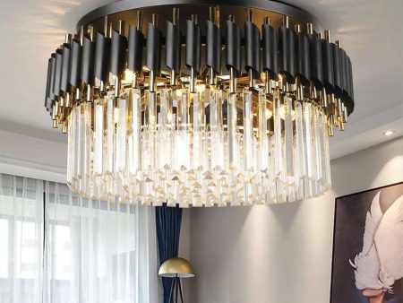 Julia M Black Light Round Crystal Ceiling Chandelier Cheap