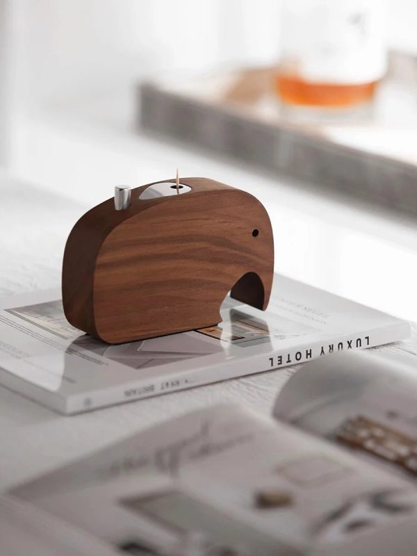 Creative German Walnut Elephant Toothpick Box 🐘🪥 Cheap