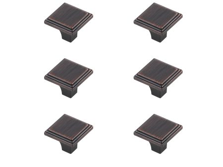 Wilow 1  Oil-Rubbed Bronze Square Knob Multipack (Set Of 10) on Sale