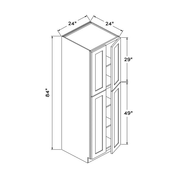 Black Shaker 24”W x 84”H Pantry Cabinet by Craft For Discount