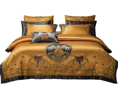 European Embroidery Palace Style Silk Cotton Bedspread Set for 1.8M Bed Fashion