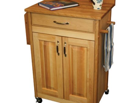 Kitchen Butcher Block Cart with Backsplash w  Raised Panels 61532 Sale