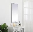 Metal Frame Rectangle Mirror 14 Inch In Silver Fashion