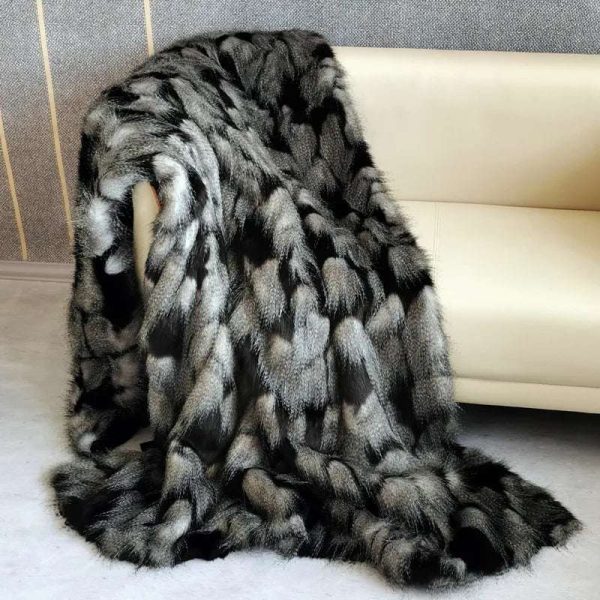 Luxury Plush Peacock Fur Blanket on Sale