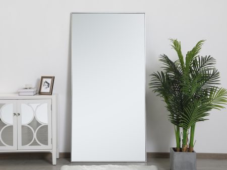 Metal Frame Rectangle Mirror 36 Inch In Silver For Cheap