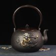 Opulent Dragon and Phoenix Gilt Iron Pot Cheap