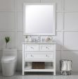 Aqua Square Vanity Mirror 36 Inch In White Cheap