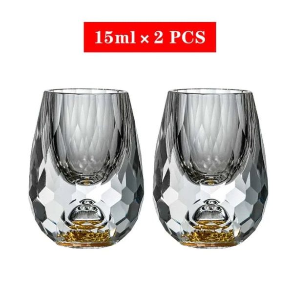 Crystal Glass Gold Foil Double Bottom Whiskey Glasses Online