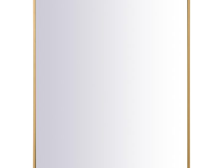 Metal Frame Rectangle Mirror 27 Inch In Brass Online now