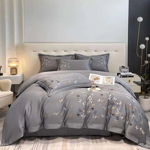 Butterfly Elegance 100% Egyptian Cotton Luxury Bedding Set Hot on Sale