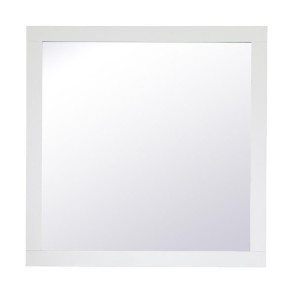 Aqua Square Vanity Mirror 36 Inch In White Cheap