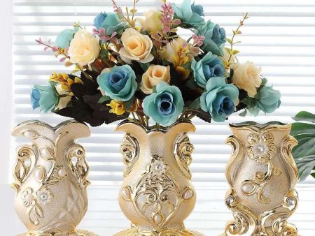 Gold Frosted Porcelain Vase For Sale