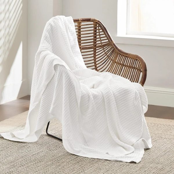 Bedsure 100% Cotton Waffle Weave Lightweight Blanket Cheap