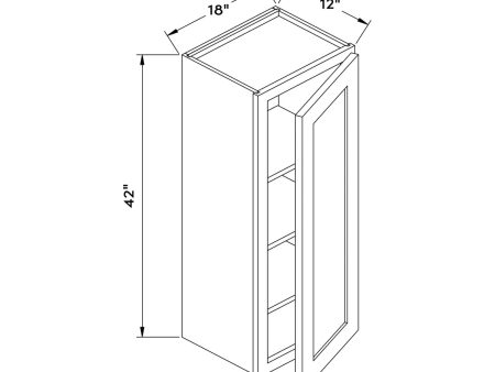 Black Shaker 18”W x 42”H Wall Cabinet by Craft For Sale