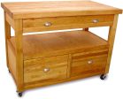 Kitchen Workstation Open Storage Butcher Block by Catskill 1426 For Sale