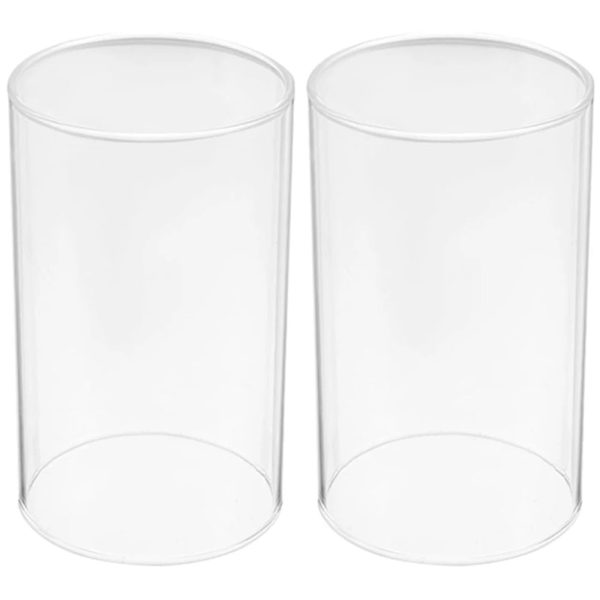 Clear Glass Tube Candleholder Shades - Set of 2 Cheap