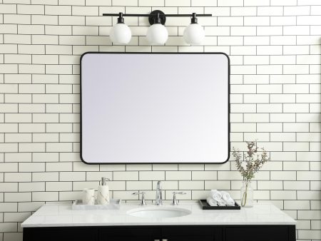 Soft Corner Metal Rectangular Mirror 30X40 Inch In Black Online Sale