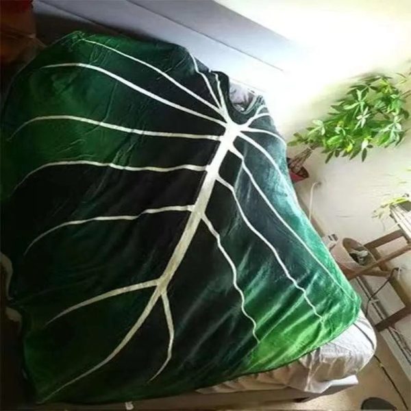 Leaf Vein Thickened Regular Flannel Blanket For Discount