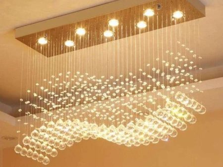 Modern LED Rectangle Living Room K9 Crystal Chandelier For Cheap